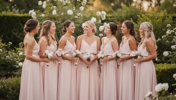 La robe demoiselle d'honneur teinte rose poudré : une tendance chic 2026